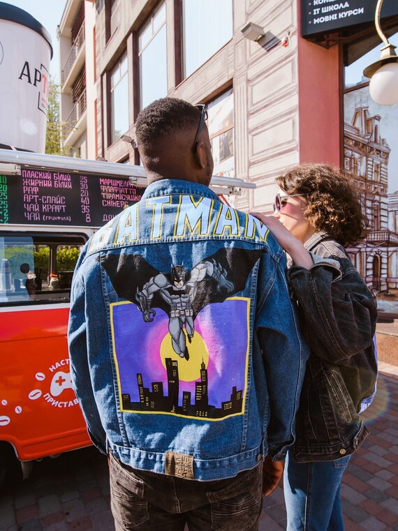 Man's Painted Denim Jacket - Etsy Ireland