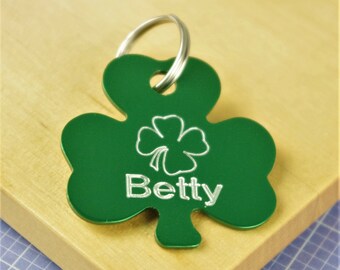 shamrock dog tag