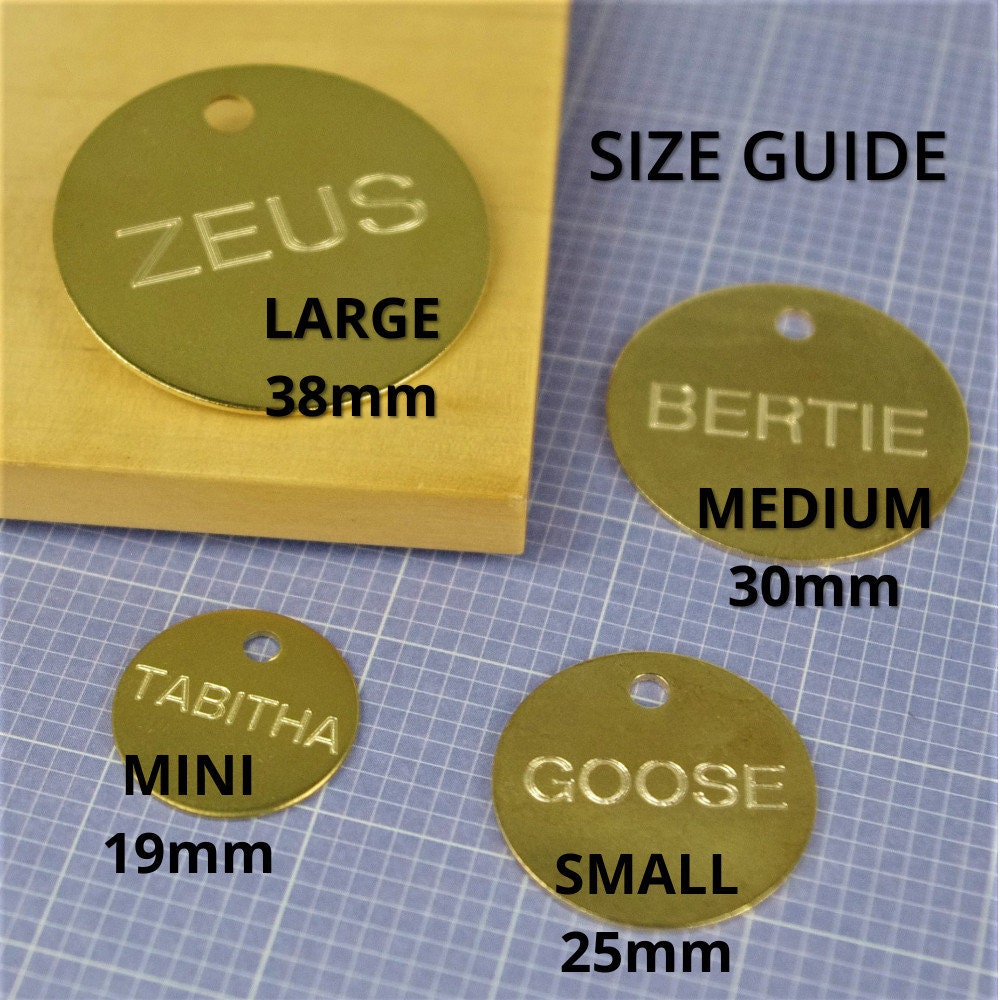 Brass Star Pet Id Tags Engraved Brass Dog Tag Large Engraved Etsy UK