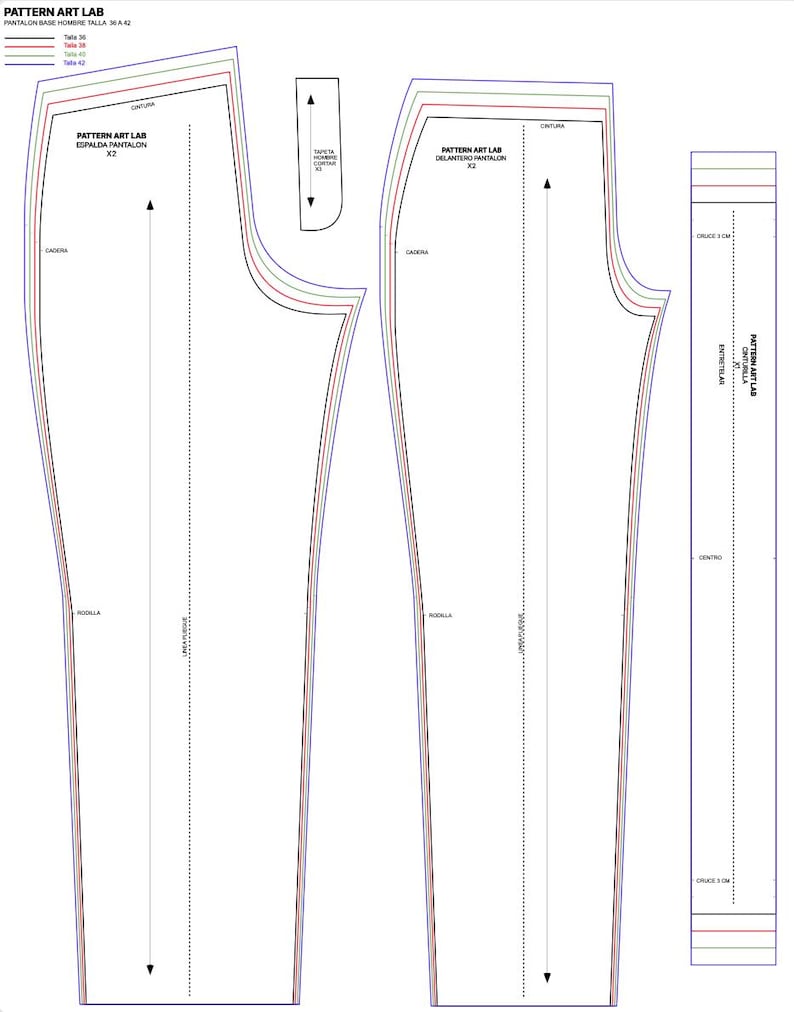 Multi-sizes Patterns for Men's Pants From Size 36 to 42 - Etsy