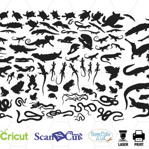 reptielen silhouet svg, hagedis svg, slang svg, alligator svg, krokodil svg, dierlijke svg, bundel, gecko svg, schildpad svg, sterven gesneden bestand svg