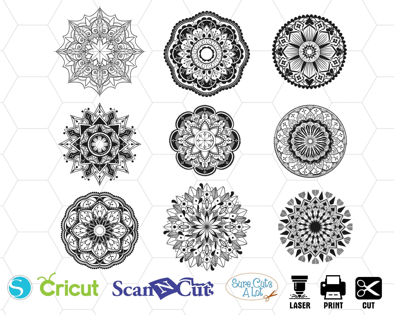 Download Spiritual Svg Mandala Svg Pattern Svg Monogram Svg Mandala Etsy