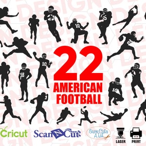 American football svg, football player svg, football monogram, football silhouette, football clipart, football cut file, football cut files