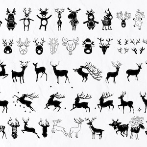 54 Christmas Cute Reindeer SVG, Rudolph svg, Reindeer Face Svg, Winter Svg, Reindeer Cut File, Christmas Cut File, Christmas Reindeer