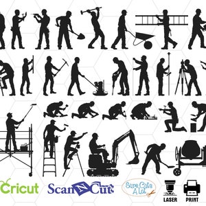 trabalhadores svg, trabalhador da construção civil svg, assistente social svg, ferreiro svg, svg para silhueta, arquivo svg para cricut, ferramenta svg, silhueta svg