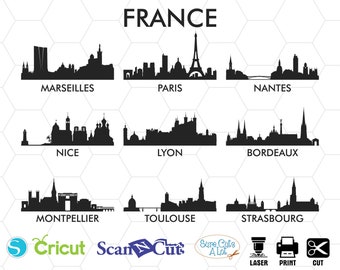 France svg, Marseilles svg, Paris svg, Nantes svg, Nice svg, Lyon svg, Bordeaux svg, Montpellier svg, Toulouse svg, Strasbourg svg files