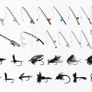 28 Fly Fish Hook SVG Bundle, Fish Hook Svg, Bass Fish Logo Svg, Fishing Svg, Fishing Clipart, Fishing Cut File, Fish Svg, Fisherman Svg