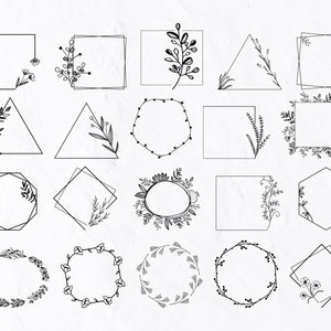 20 Wreath Clipart, Leaf Wreath SVG, Floral Wreath, Frame Svg, Floral Circle, Wreath Clipart, Flower Wreath Svg, Circle Monogram Svg