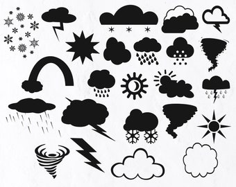 24 Weather SVG, Forecast, Weather, Cloud, Sky, Rain, Sun, Cloudy, Climate, Vector, Thunderstorm, Sunny, Storm, Temperature, Icon, Snow