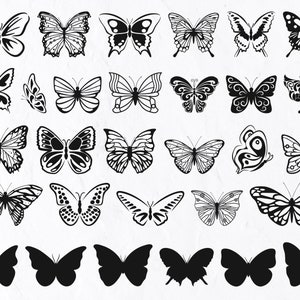 30 Butterfly SVG Bundle, Butterfly Silhouette, Butterfly Outline, Butterfly Transparent, Butterfly Png, Butterfly Cricut, Butterfly dxf