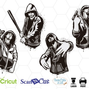 Ghetto Krieger Svg, Gangster Svg, Gangster Wrapper Svg, Rap Svg, Svg-Dateien für Cricut, Gangster Rap Svg, Clipart, Kontur, Svg, Png, Dxf