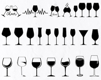 25 Wine Glass SVG Bundle, Wine Svg, Wine Vector, Wine Silhouette, Wine Monogram, Wine Bottle Svg, Bottle Svg, Bottle Silhouette svg