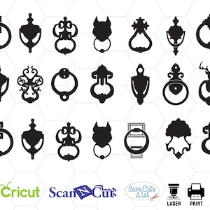 door knocker svg, lock svg, png, dxf, eps, jpg, print, cut, cameo, cricut, silhouette, monogram, vector, vinyl, decal, black