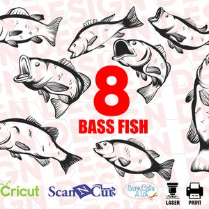 Bass Fish svg, FISHING SVG, fish hook svg, bass fishing svg, fisherman svg, fishing clipart, fishing vector, fishing cricut, fishing pole