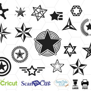 black star svg, stars svg, star vector, star clipart, star cut file, silhouette svg, monogram svg, star silhouette, print svg, pattern svg