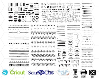decorative elements svg files, grunge svg, swirl svg, flourish svg, svg files for cricut, silhouette border svg, floral svg, ornament svg