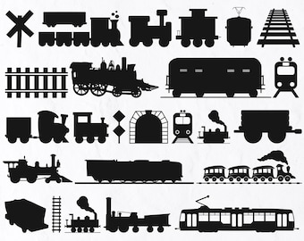 26 Train SVG Bundle, Transport, Railway, Railroad, Travel, Rail, Transportation, Train Locomotive, Station, Suspension Railway, svg, png