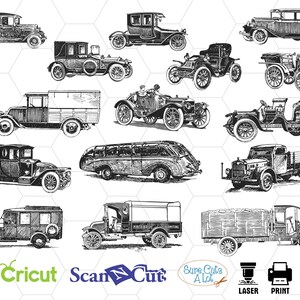 Vintage car svg files, retro car svg, old car svg, vehicle svg, classic car svg, vintage car clipart, printable, silhouette, png, cricut