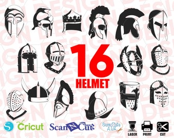 HELMET svg, helmet silhouette, spartan helmet svg, viking helmet svg, warrior helmet svg, knight helmet svg, helmet cut file, svg bundle