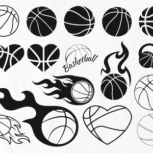 16 Basketball SVG Bundle, Basketball Vector, Basketball Clipart, Basketball Silhouette, Distressed Basketball Svg, Basketball Mom svg