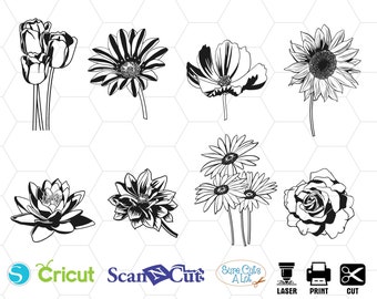 flower svg, svg cut files, flourish svg, roses svg, floral design, svg clipart, floral svg, clipart, silhouette, dxf, png, print, paparcut