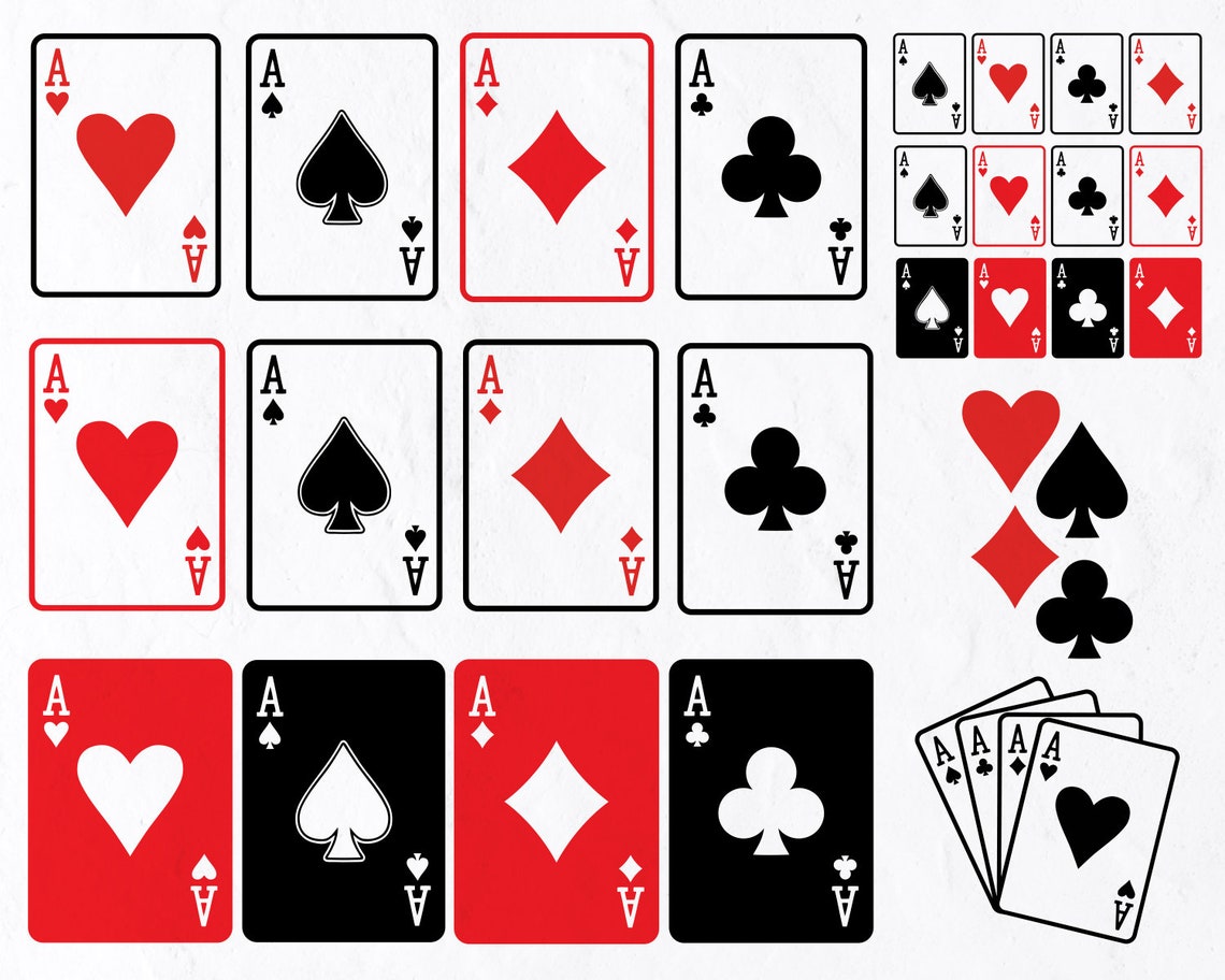 20 Cartes à Jouer SVG Bundle Aces Svg Cartes de Poker Svg Etsy France