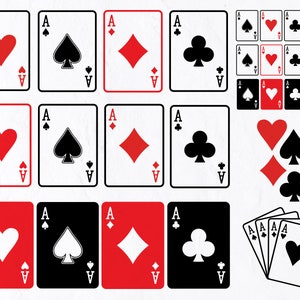 20 Speelkaarten SVG Bundel, Azen Svg, Poker Kaarten Svg, Royal Flush Clip Art, Kaarten Clip Art, Poker Cards Vector, Casino Svg, Harten