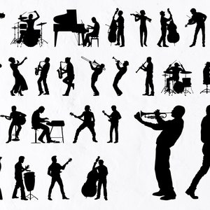28 músico SVG bundle, música svg, music silhouette, music note svg, music note monogram, musician svg, musician silhouette, music treble svg