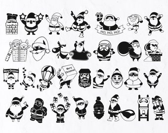 30 Santa Claus SVG Bundle, Santa Cut File, Santa Face SVG, Santa Svg, Merry Christmas Svg, Santa Cut File ,Christmas Shirt Svg ,Holiday Svg