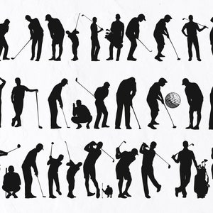 34 Golfspieler männliche Silhouette, Golfspieler männlich SVG, Golf Png, Golf Eps, Golf Vektor, Golf Clipart, Golf Schablone, Golf Vinyl, Golf Aufkleber