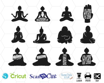 buda svg, buda imprimible, buddhism svg, archivos de corte svg, arte, imágenes prediseñadas, silueta, archivos de corte, dxf, vector, camiseta, meditación, png