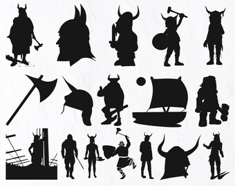 16 Viking SVG Bundle, Ancient, Nordic, Scandinavian, Illustration, Warrior, Barbarian, Norse, History, Northern, Symbol, Battle, North