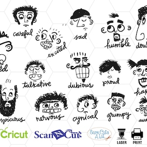 emotion face svg, emoji svg, face svg, emotions svg files, emoji bundle svg, svg files for cricut, emotion svg clipart, cut file svg dxf