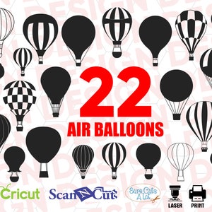 Air balloon svg, hot air balloon svg files, air balloon clipart, hot air balloon dxf, balloon cricut, air balloon vector, balloon silhouette