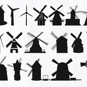 18 Windmill SVG Bundle, Wind SVG, Windmill Png, Farm Energy, Turbin, Propeller, Windmills svg, Windfarm, Wind Turbine, papercraft, vinyl