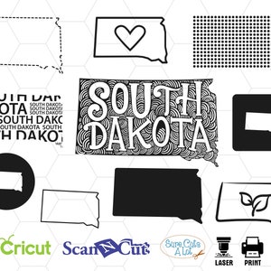 South Dakota Zustand Svg, South Dakota Zustand, USA Svg, Karte Svg, Staat stolz Svg, Silhouette Svg, Haus Svg, Cricut, Mandala, vinyl