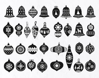 32 Christmas Ornament SVG Bundle, Christmas Decoration Silhouette svg, Christmas Toys svg, Christmas Laser File, Christmas Bundle Svg