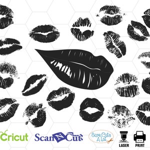 Lips kiss svg silhouette bundle, lipstick svg, kissing lips svg, lips silhouette, kiss silhouette, lips clipart, kissing svg, dripping lips