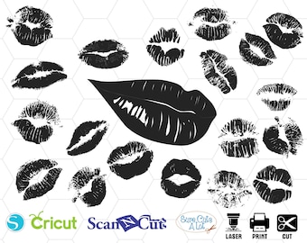 Lips kiss svg silhouette bundle, lipstick svg, kissing lips svg, lips silhouette, kiss silhouette, lips clipart, kissing svg, dripping lips