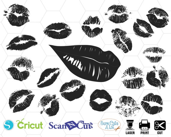 Download Lips Kiss Svg Silhouette Bundle Lipstick Svg Kissing Lips Etsy