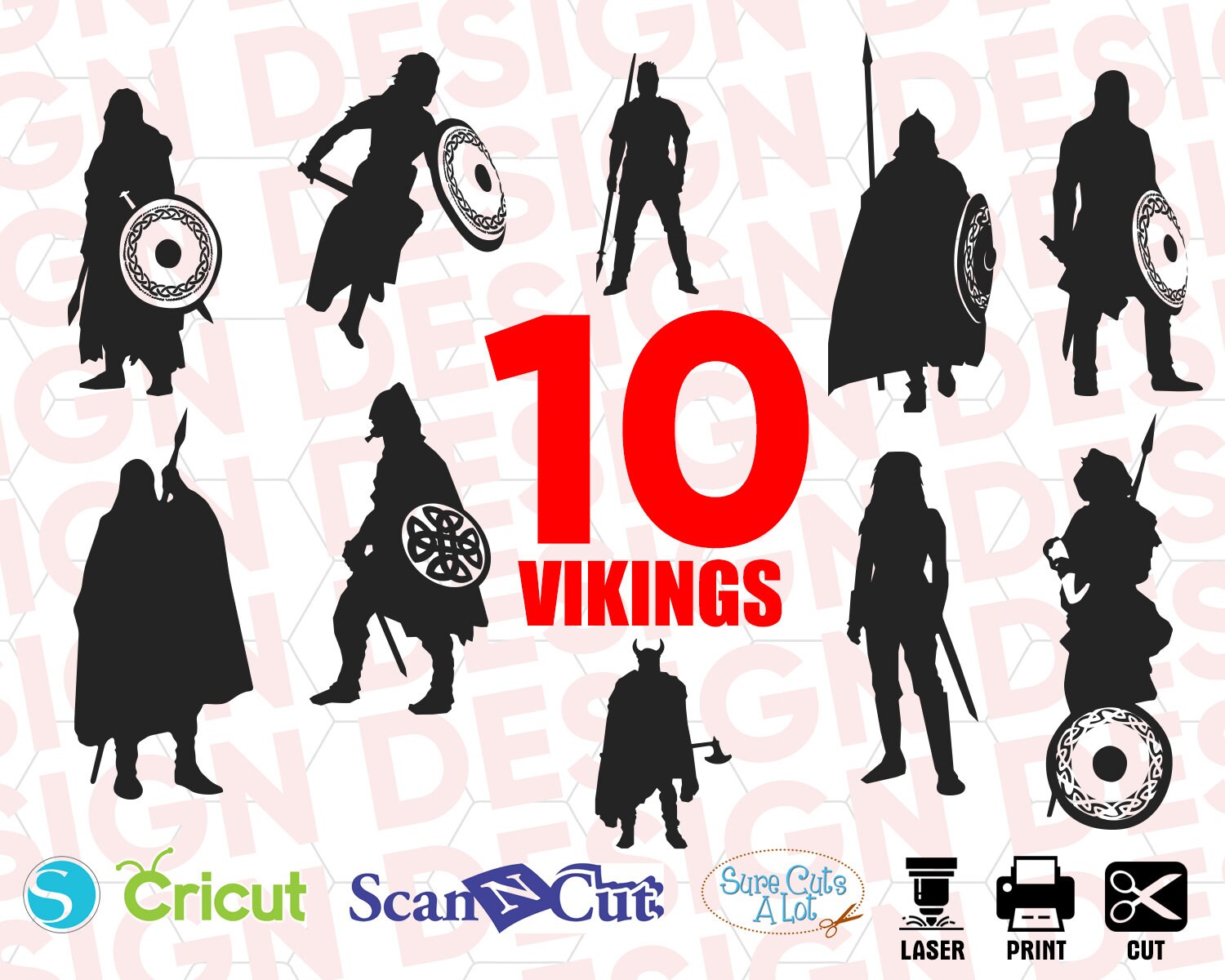 VIKINGS SILHOUETTE archivos svg vikings archivo de corte Etsy España