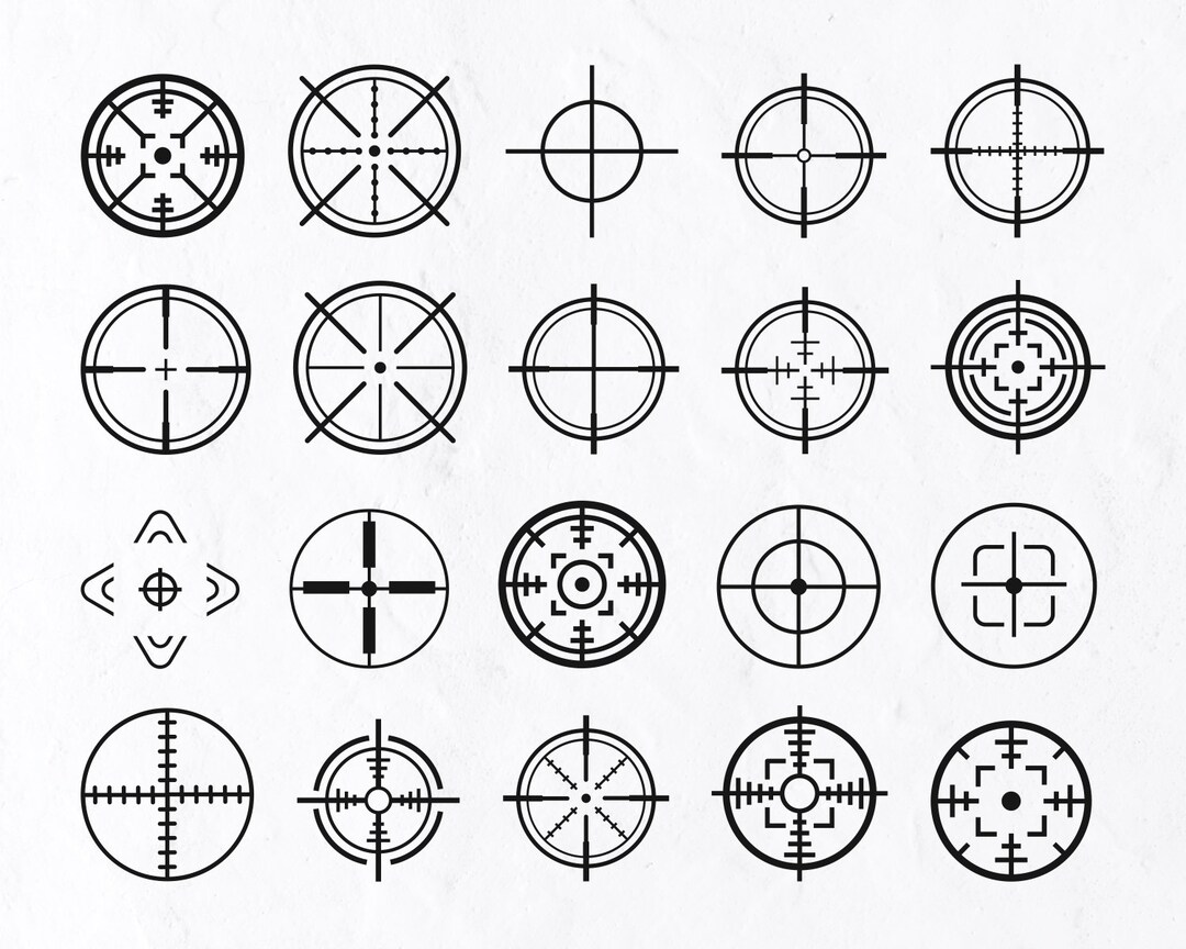 Target And Rifle Svg 20 Hunting Target SVG Bundle, Sniper Scope, Dart Shooting, Gun, Target ...