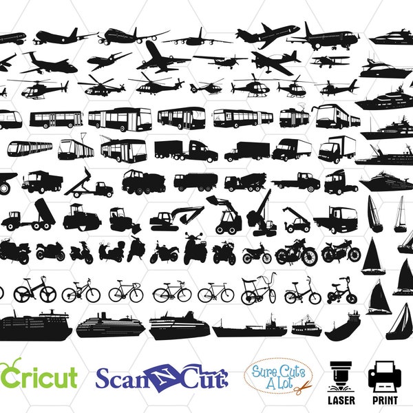 transport icons svg, transport clipart, truck svg, silhouette svg, bus svg, construction svg, tractor svg, vehicle svg, public transport svg