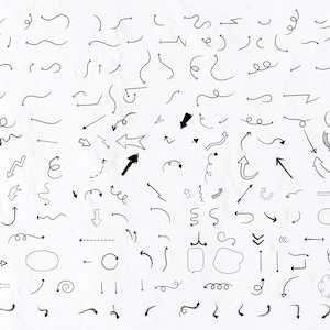 162 Pacote SVG de setas de desenho à mão, Doodle Arrow SVG, Coleção de setas, Sinal de seta, Arrow Png, Arrowhead Svg, Arrow With Heart Svg, DXF