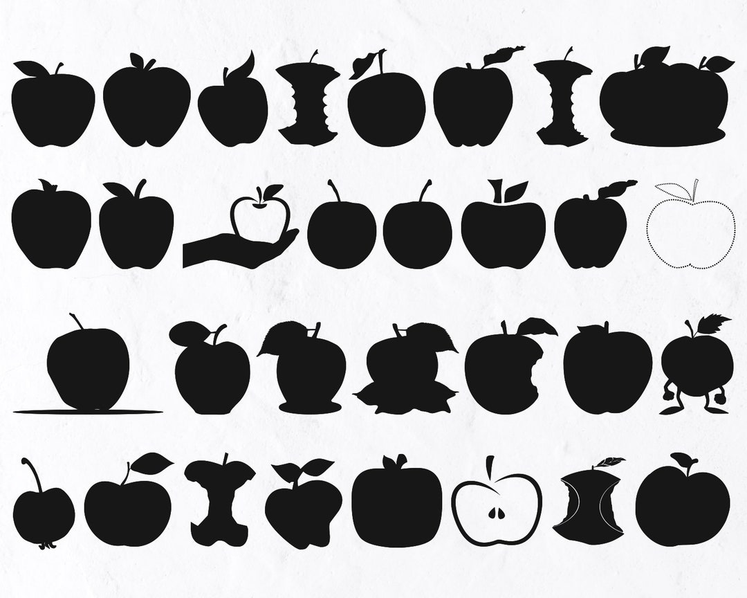 30 Apple SVG Bundle, Red Apple, Apple Svg, Apple Silhouette, Apple ...