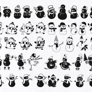 43 Snowman Clipart, Winter SVG, Cute Snowman svg, Winter Svg, Christmas Snowman, Snowman Cut File, Holiday Svg, Snowman Png