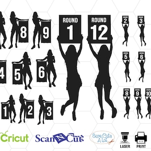 girl with number svg, raund svg, woman svg, numbers svg, clipart, silhouette, decal vinyl, stensil monogram