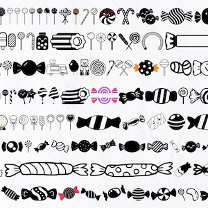 102 Candy SVG, Lollipop Svg, Sweet Treats Silhouette svg, Candies Svg, Candy Vector, Easter Candy Svg, Valentine Svg, Cotton Candy Svg