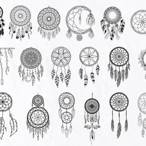 18 Dream Catcher SVG Bundle, Dreamcatcher Svg, Split Monogram Dreamcatcher Svg, Feathers Svg, Dreamcatcher Clipart, Dreamcatcher Png