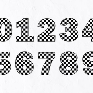 10 Checkered Numbers SVG, Birthday Number Svg, Blue Line Number Svg, Police Number Svg, Checkered Alphabet Svg, Checkered Letter Svg